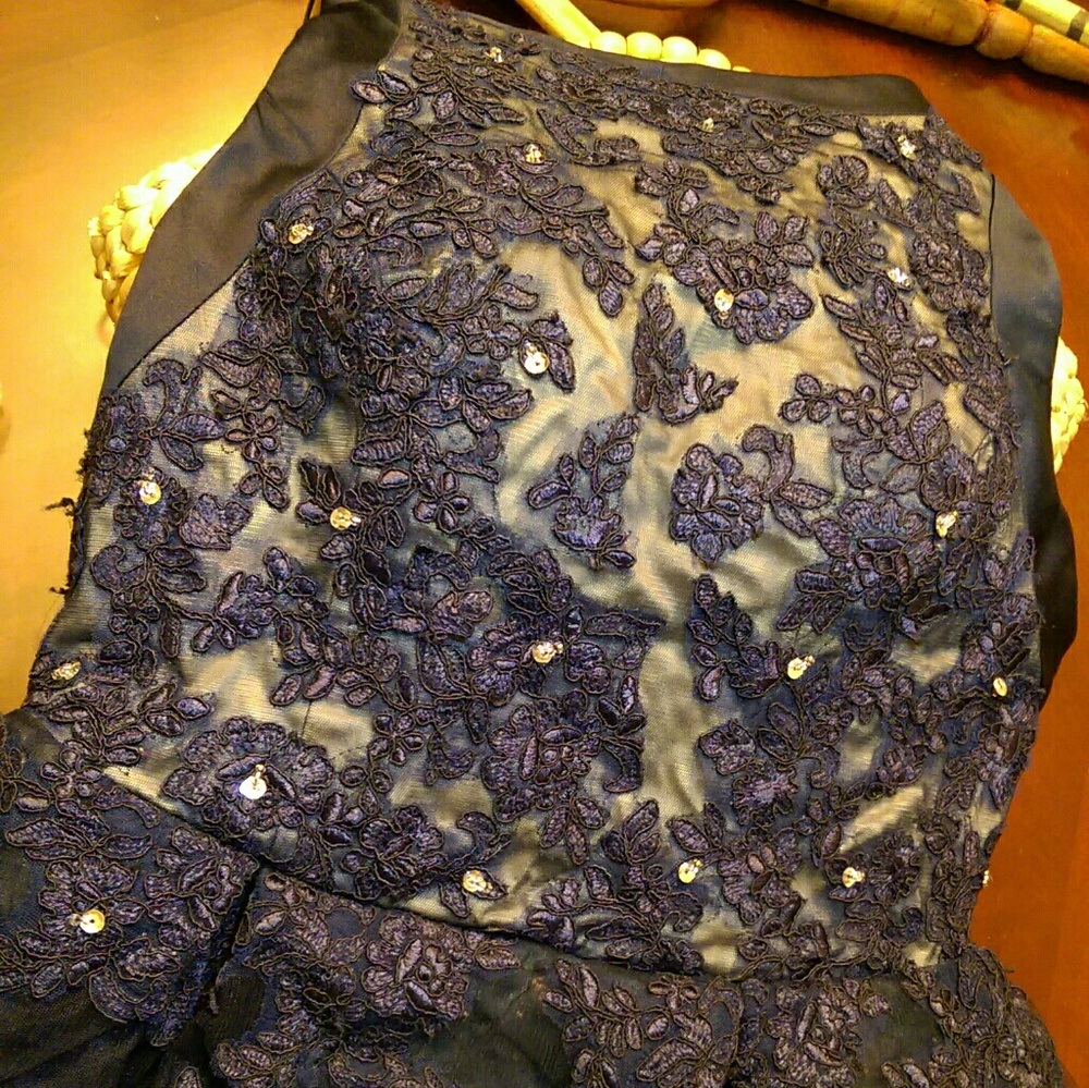 Navy Blue Ball Gown - Picture 7 of 8